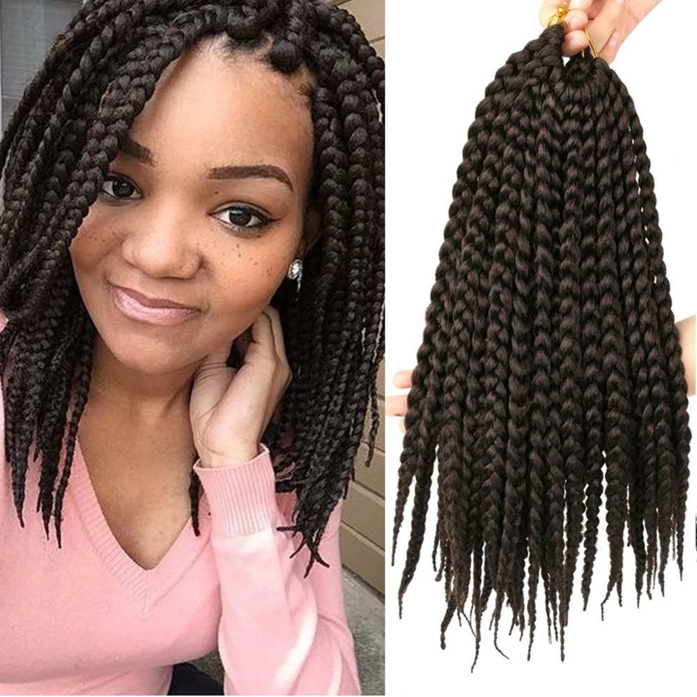 12 Box Braid Crochet Hair Synthetic Braiding Hair Extensions Crochet Braid