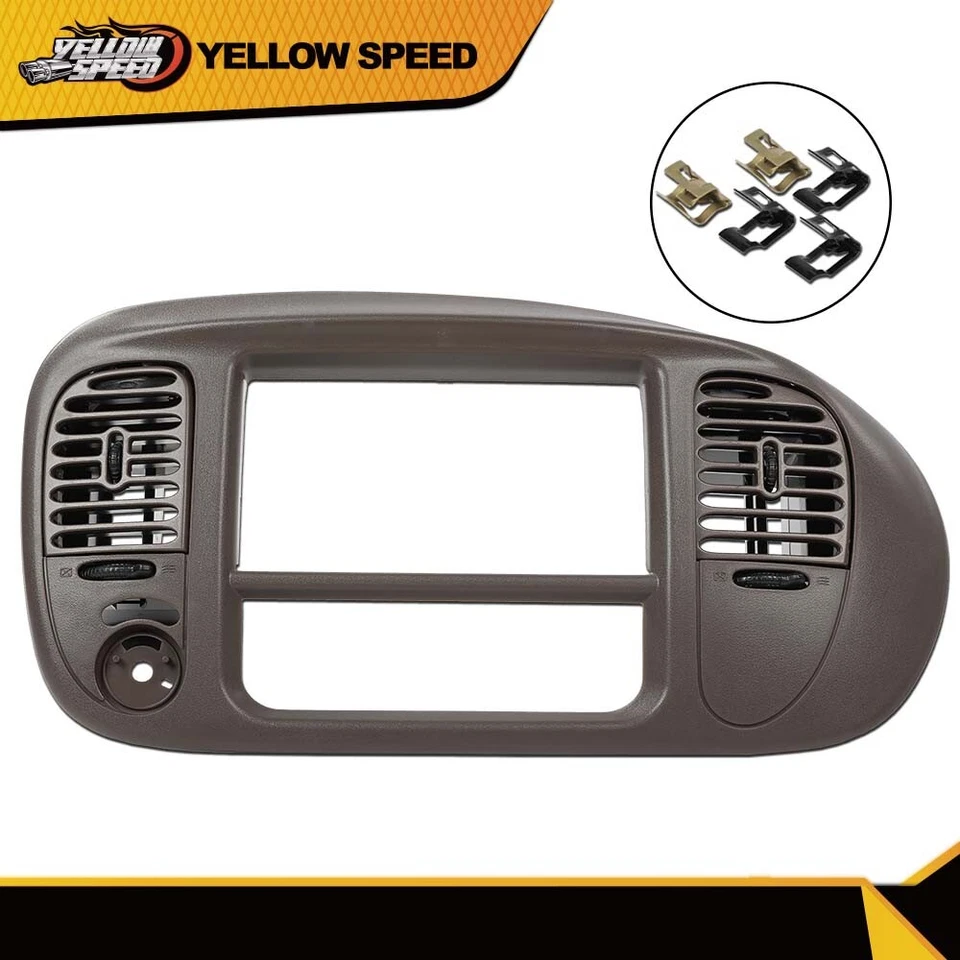 Fit For 2000-2003 Ford F150 Center Dash Radio Surround Bezel Trim Panel Brown - Image 3 of 4