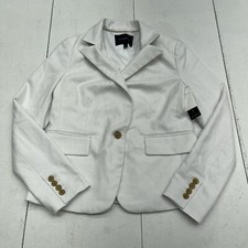 Banana Republic White Cut Away Blazer Women s Size 4