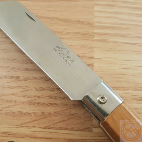 MAM Operario Folding Knife 3.25" Stainless Steel Blade Brown Beechwood Handle - Picture 10 of 11