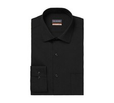 Van Heusen Men Stain Shield Regular Fit Dress Shirt Black Size 15/15.5 x 34/35