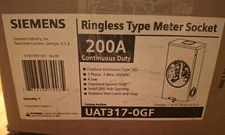 Siemens Talon 4-Jaw Ringless Overhead Fed Meter Socket 200A UAT317-0GF READ DESC