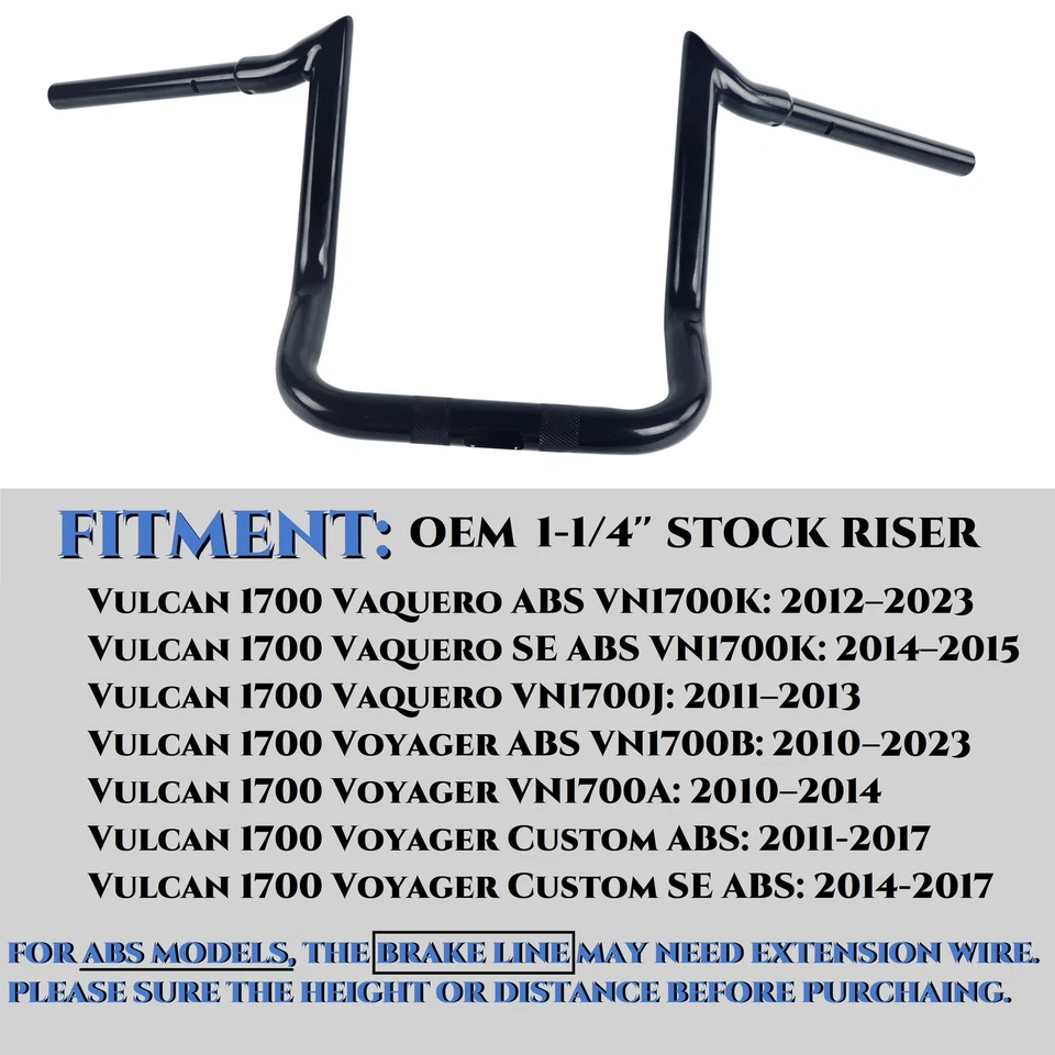 Manillar SHARKROAD 1-1/4 pulgadas para Kawasaki Vulcan Voyager 1700, trabajo pesado Foto 3 de 4