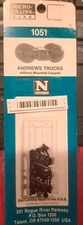 1051 Micro-Trains Line MTL  Andrews Trucks without Mounted Coupler, N Scale