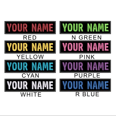 BEST SELLING 3x1 SIZE Custom NAME TAG Embroidered ''Iron on'', USA FAST SHIPPING