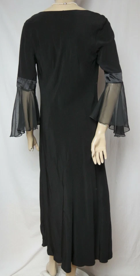 Laura Ashley Kleid 40 schwarz Flatterärmel Hochzeit Abendkleid vintage Chor - Bild 4 von 4