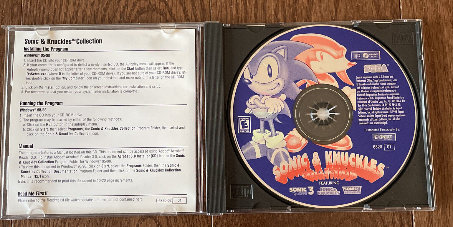 SONIC CD - SEGA PC COLLECTION COMPUTER CD-ROM VIDEO GAME WINDOWS 95/98