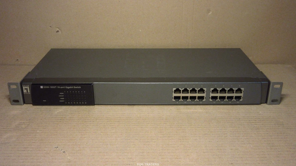 LevelOne GSW-1652T Gigabit Switch 16-ports RJ-45 Unmanaged INCL RACK EARS