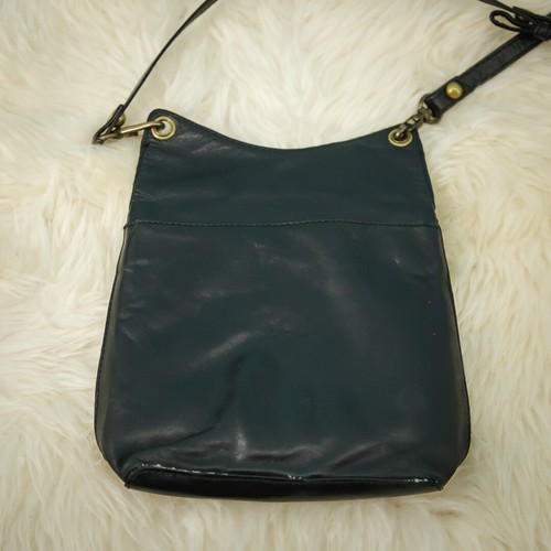 Hobo Crossbody Black Leather Adjustable Strap Interior Exterior Pocket Bag Purse - Picture 3 of 4