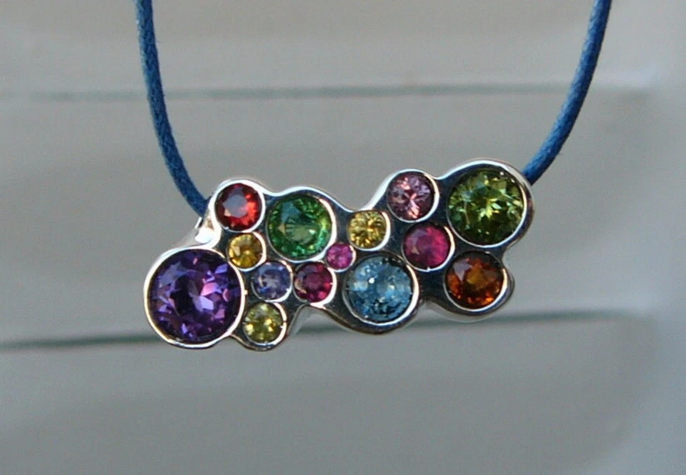 Solo su ordinazione,ciondolo,argento,zaffiro,rubino,smeraldo,peridoto,tormalina - Immagine 4 di 4