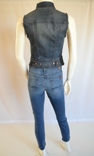 NEW $258 DIESEL DE PALLY VEST WOMAN SZ XSMALL in Denim Dark Blue - Picture 6 of 11