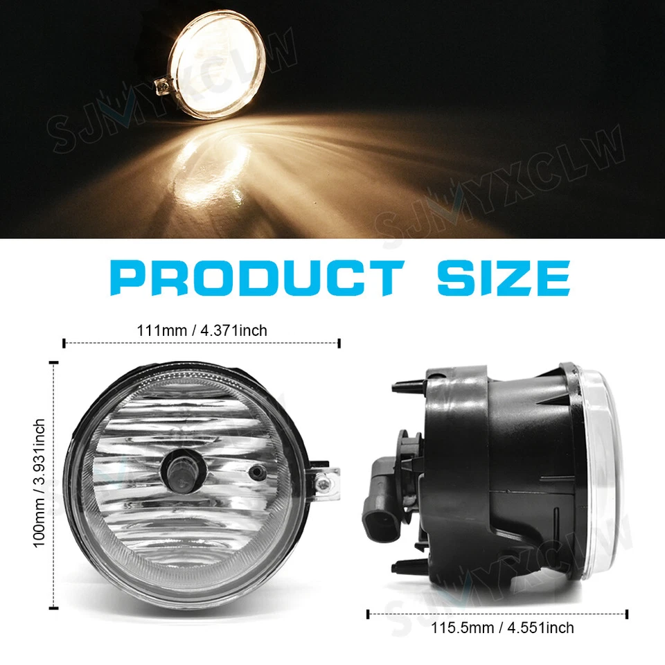 For Chrysler Sebring 2008-2010 Clear Lens Pair Front Bumper Fog Lights Lamps - Image 4 of 4