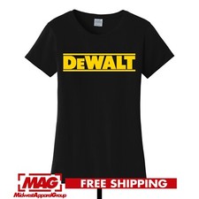 DEWALT BLACK LADIES T-SHIRT Tool Garage Parts Car Construction Tools Drill Shirt