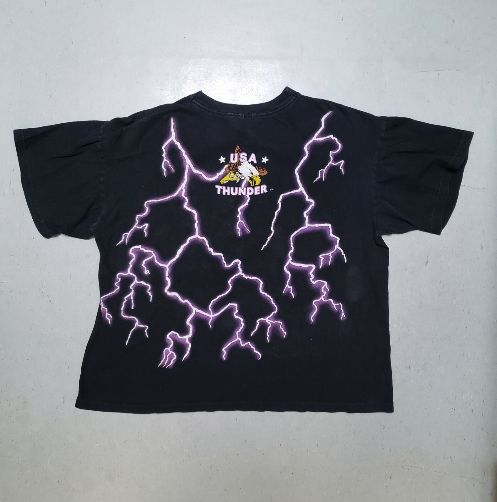 Vtg 90s AMERICAN THUNDER T-Shirt Forever Free Snake Skull