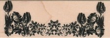 Flower Border 1 1/2 x 4" Rubber Stamp, Plants Stamp, Flowers, Trees