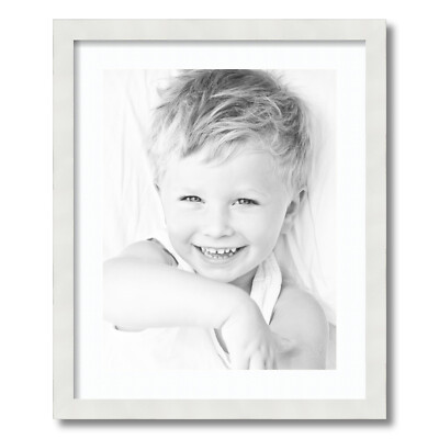 ArtToFrames Matted 18x22 White Picture Frame with 2'' Mat, 14x18 Opening 3966