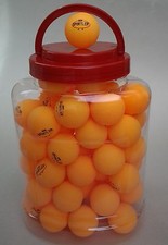 60 Tischtennisbälle** im Eimer Tischtennisball orange Zelluloid  (Versand aus D)