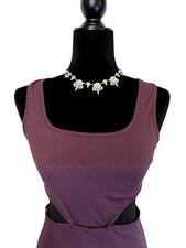 Pretty Garden Midi Bodycon Dress Casual Slit Sleeveless Cut Out Tank Medium