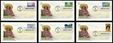 USA, SCOTT # 4716, FULL SET OF 6 ARTCRAFT FDC COVERS - LADY BIRD JOHNSON, 2012