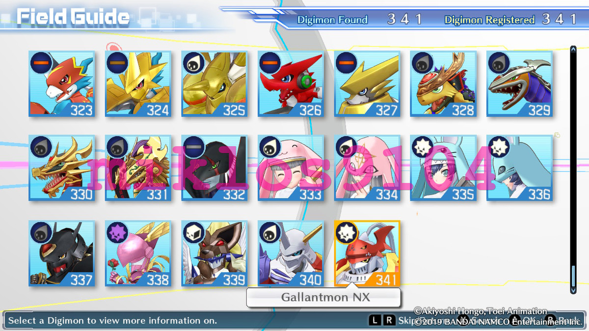 Digimon Story Cyber Sleuth DIGIMON Evolution CHART
