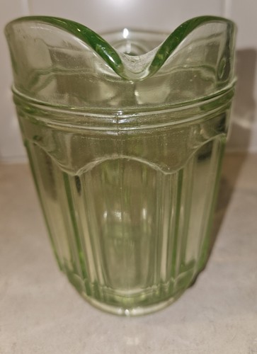 Vintage grün Depression Glas 5" Krug Anchor Hocking Kolonialdesign - Bild 6 von 7