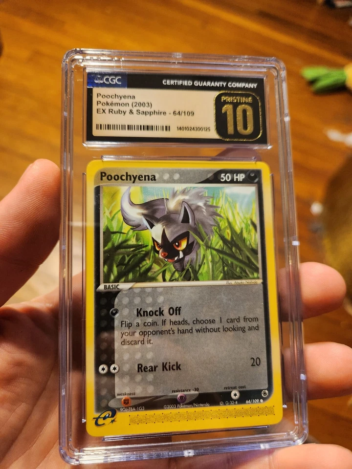 (POP 6) CGC 10 PRISTINE Poochyena EX Ruby & Sapphire 64/109 Pokemon Card - Image 2 of 4