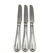 3 Hampton Silversmiths NOBILITY Stainless DINNER KNIVES 18/10 Flatware set of 3