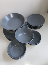 Ikea Dinera Geschirr grau blau Kuchenteller Suppenteller Speiseteller