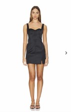 NWT Lovers and Friends CARPENTER Satin MINI black DRESS Sz XS