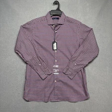Daniel Cremieux Cambridge Red Blue Plaid Button Up Mens Shirt XL NWT