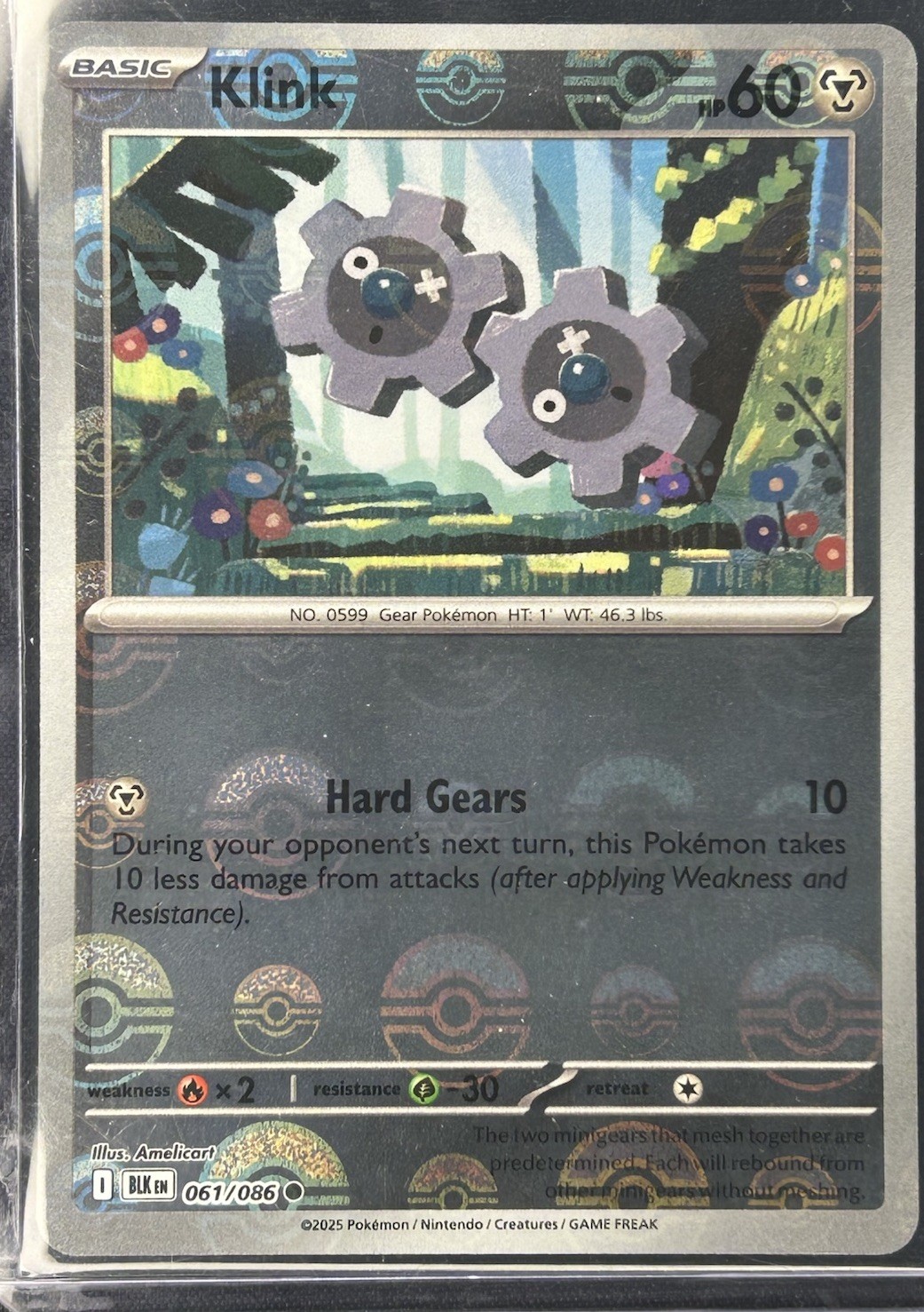 KLINK 061/086 BLACK BOLT POKEMON (POKE BALL, NM)