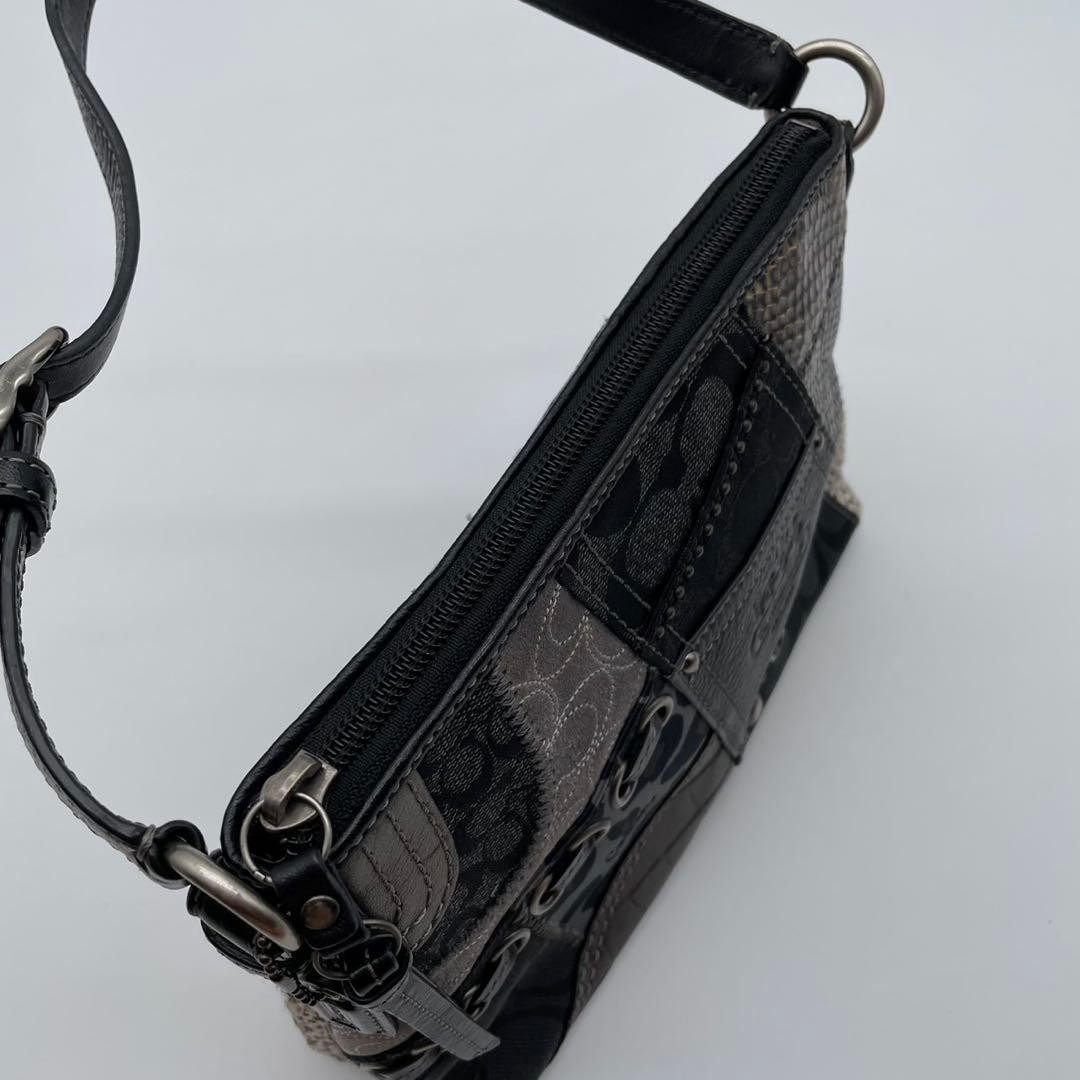 COACH Rare One Shoulder Patchwork Animal Hobo - Gem