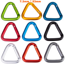 Triangle Aluminum Carabiner Clip Spring Snap Hook Outdoor Keychain Backpack