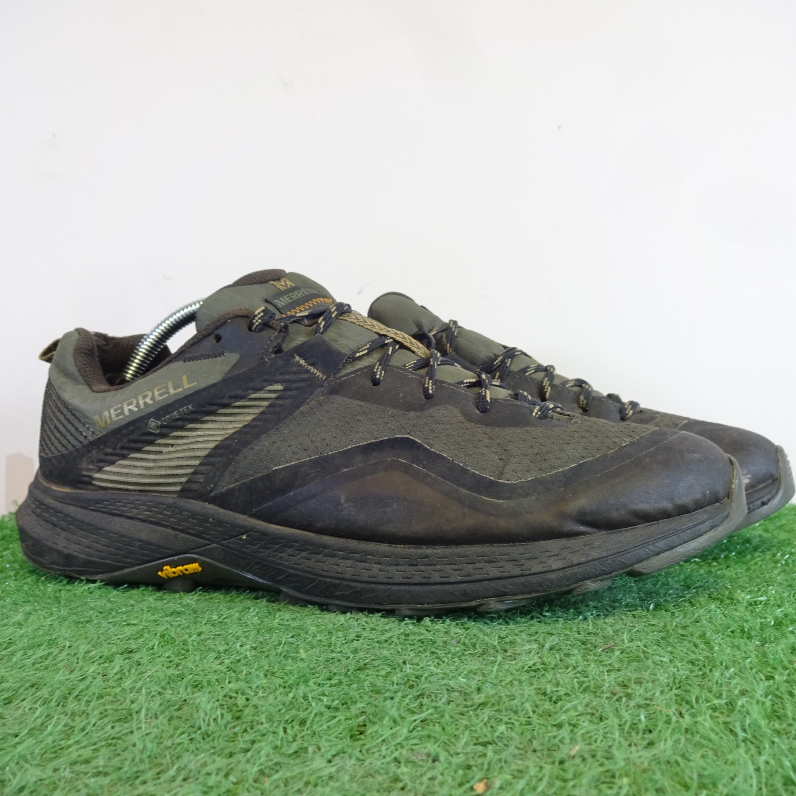 Scarpe da passeggio Merrell taglia 9 uomo verde MQM 3 sport escursionismo allenatore Goretex Vibram