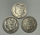1892 S FINE, 1896 S FINE AND 1901 S VF MORGAN DOLLAR