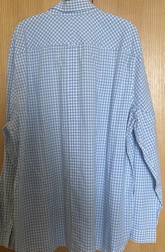 Vintage ” FRED PERRY “ Light Blue & White Check Cotton Shirt L/S Size XXL 46/48 - Picture 4 of 13