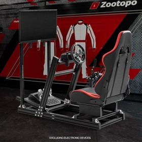 Zootopo 4080Aluminum F1 Racing Simulator Cockpit With Seat TV Stand Fit Logitech