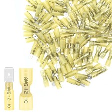 100PCS Heat Shrink Spade Connectors,12-10AWG Female Male Fully Insulated Term...