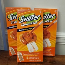 Swiffer Carpet Flick Refills Recharge 12 Pack Boxes Lot Of 3 (36 total)