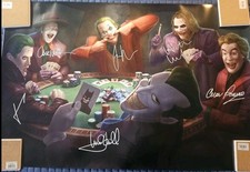 Jokers Playing Poker Signed Replica 24x36 Poster In Ex Condition Jack Nicholson