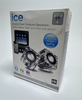 iSound Portable Ice Crystal Clear W Case, Computer speakers Neon Blue Color
