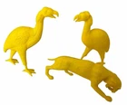LOT of 3 Vintage MPC Nabisco Marx YELLOW Plastic Prehistoric Dinosaur Figures