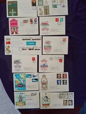 Queen Elizabeth II First Day Covers and commemoratives x 12 1967-1969