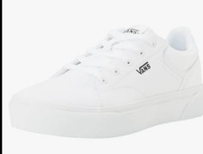 VANS White Low Top Lace-Up Athletic Sneakers, Rubber Outsole New w/ Box