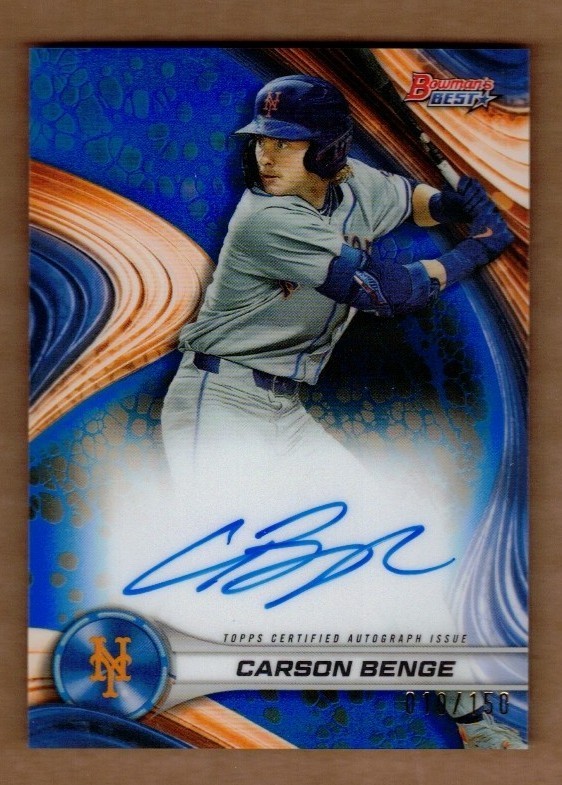 2024 Bowman's Best Best of '24 Auto Blue Refractors #B24CBE Carson Benge #10/150