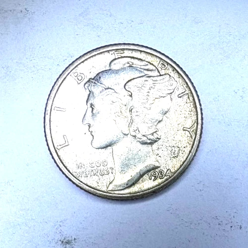 90% Silver Uncirculated 1934 Mecury Dime