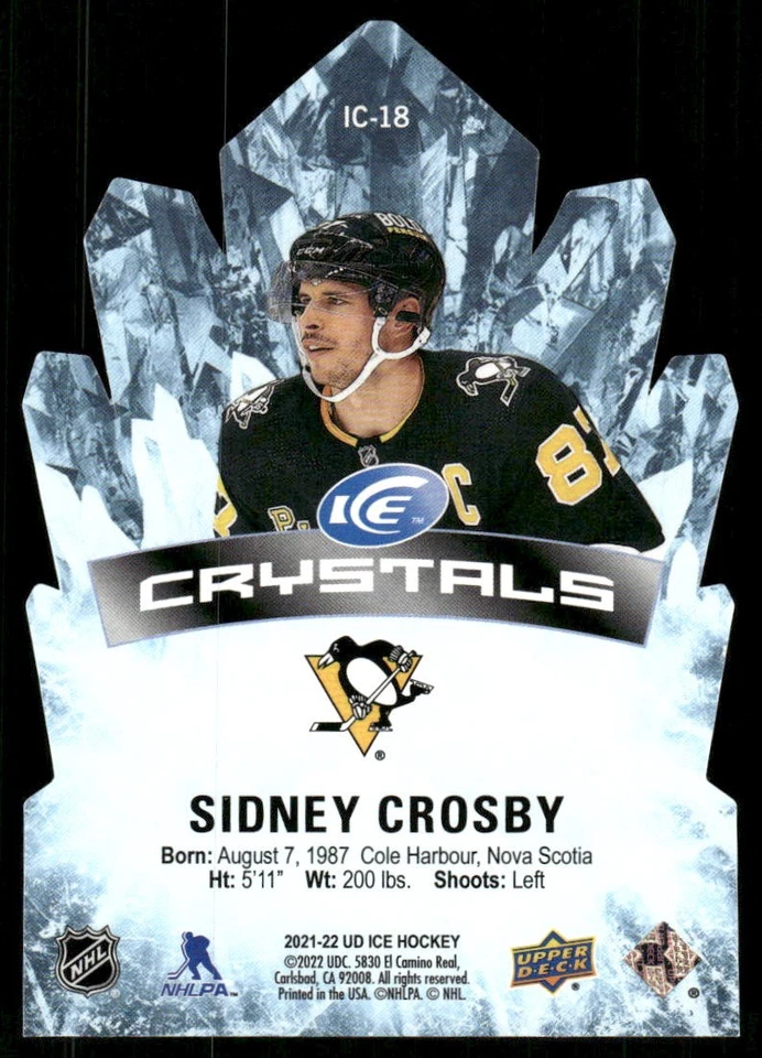 2021-22 Upper Deck Ice #IC-18 Sidney Crosby Ice Crystals - Image 2 of 2