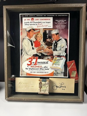 Dean Martin And Jerry Lewis Signed Chesterfield Ad Autographed Tobacciana