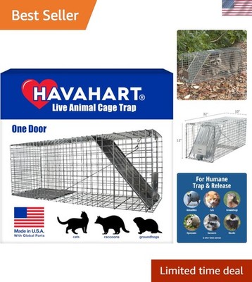 Large Humane Animal Trap - Efficient Catch & Release for Raccoons, Skunks & Cats