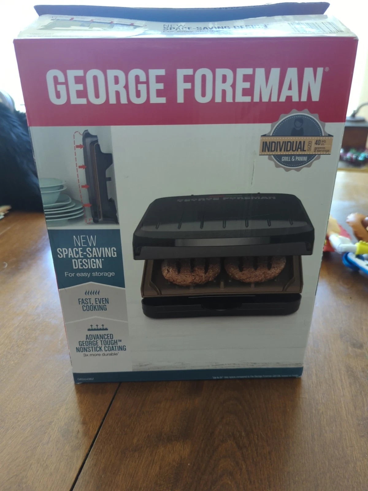 George Foreman Individual Grill & Panini Press Nonstick GRS040BZ Dishwasher Safe